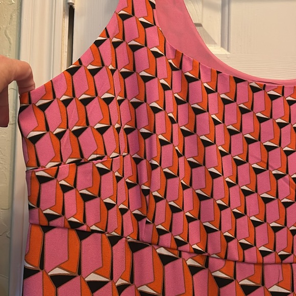 Pink Geometric Patterned Women's Dress - Picture 3 of 7